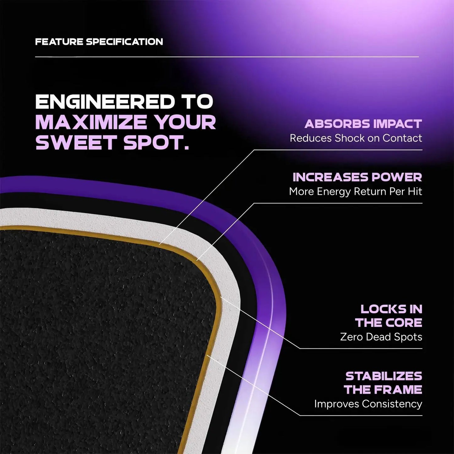 MST Aura Purple Pickleball Paddle